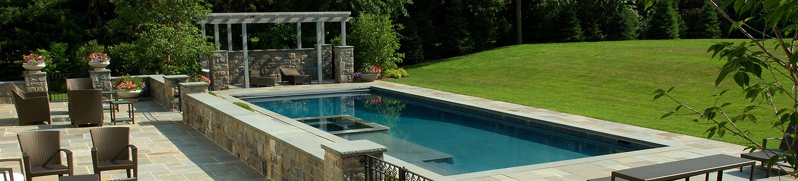 Custom Pergola and Contemporary Swimming Pool in Lawndale